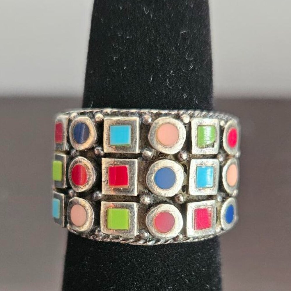 Sterling Silver and Enamel Ring